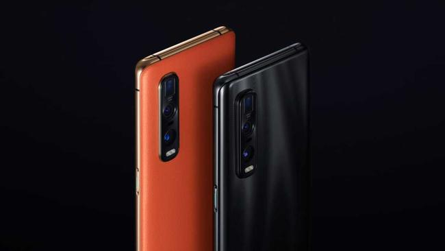 VEGAN LEATHER: The orange leather look has reviewers raving about the top of the range Oppo Find X2 Pro.