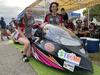 William Ross State High School students  Zara Eddie, 17, and Tayen Harrison, 16, were looking forward to putting the pedal to the metal. Picture: Leighton Smith.