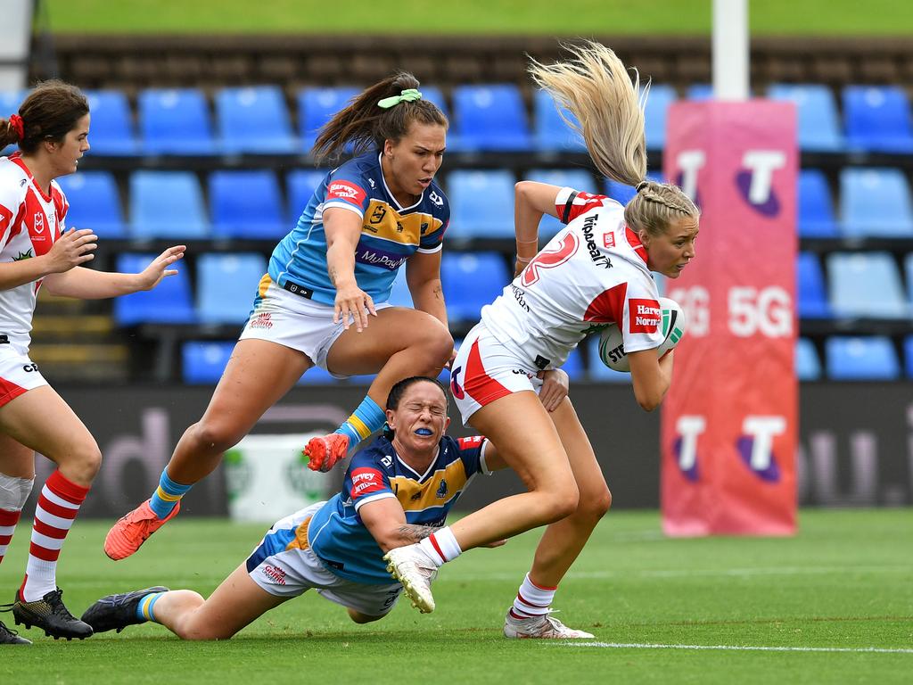 Teagan Berry grabbed two tries for the Dragons. Picture: NRL Imagery