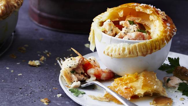 Salmon and prawn pot pies Picture: Guy Bailey