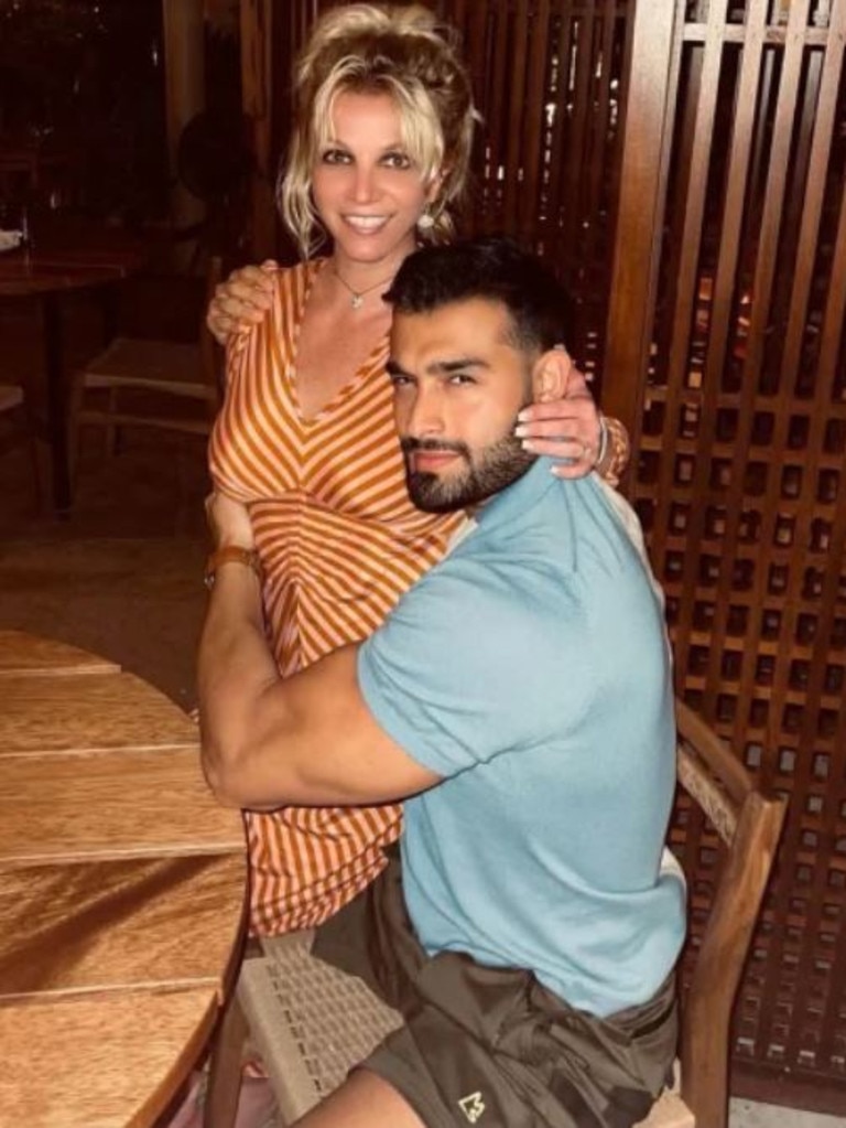 Britney and Sam at a restaurant. Picture: Supplied