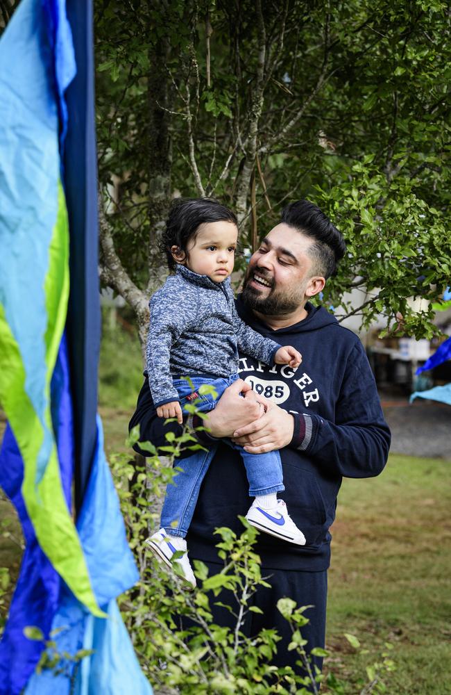 Aayush Sood with son Aarnav Sood at the Hampton Festival, Saturday, May 17, 2025. Picture: Kevin Farmer