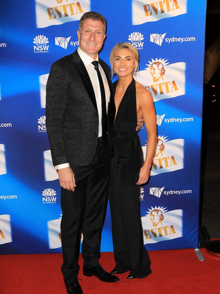 Simon Pryce and his wife Lauren Hannaford at the Evita Opening Night held at the Sydney Opera House. Picture: Christian Gilles