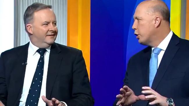 Anthony Albanese and Peter Dutton on the Today show this morning. Picture: Channel 9