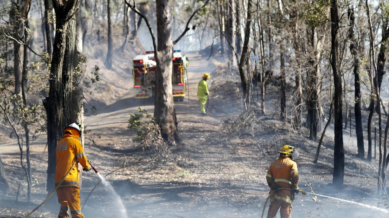 Firefighters brace for the worst as fires continue to burn in the Canungra and Sarabah regions. Picture: NIGEL HALLETT