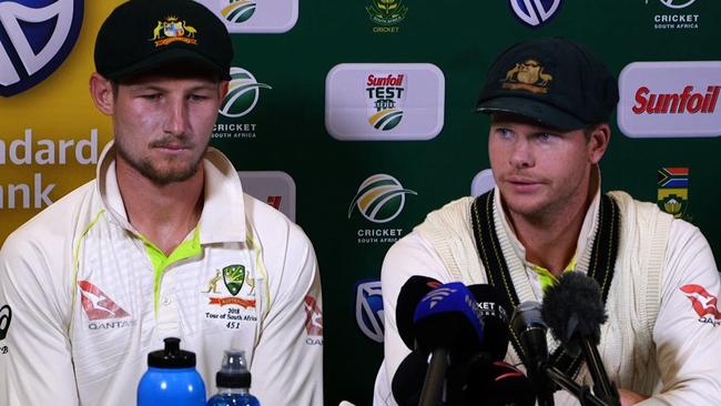 Cameron Bancroft and Steve Smith have been vilified. (AFP PHOTO)