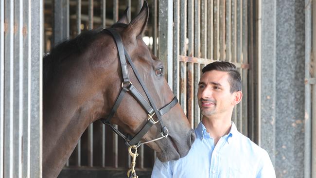 Trainer Michael Costa and Malahide at Bundall. Picture Glenn Hampson