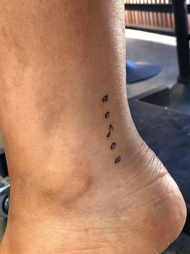 Carrie Bickmore’s new tattoo. Picture: Instagram @Carrietommyshow