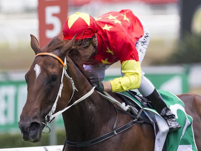 Jockey Blake Shinn rides Sasso Corbaro to win Race 2, the TAB Handicap during Royal Randwick Race Day at Royal Randwick Racecourse, Sydney, Saturday, December 30, 2017. (AAP Image/Craig Golding) NO ARCHIVING, EDITORIAL USE ONLY