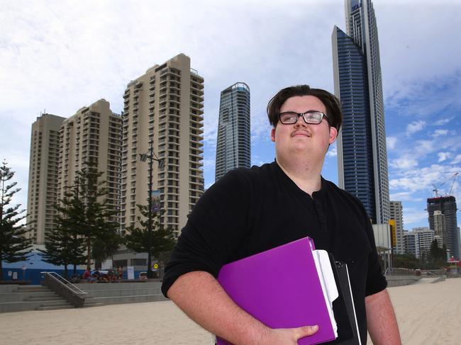 Alexander Berner will be attending Griffith University and has moved up from Sydney to study in Queensland (To go with story about spike in admissions for QLd Uni's). Pics Adam Head