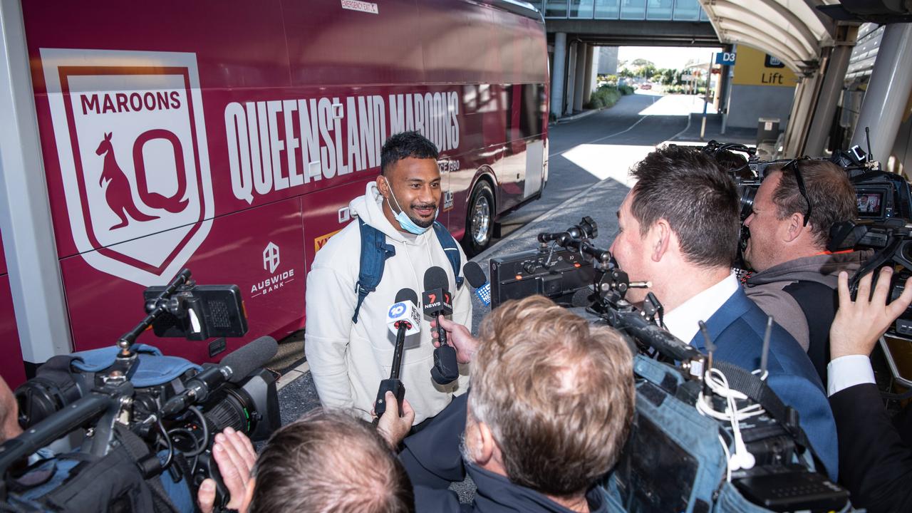 Frank Moilo is the centre of attention after his shock Queensland call-up.