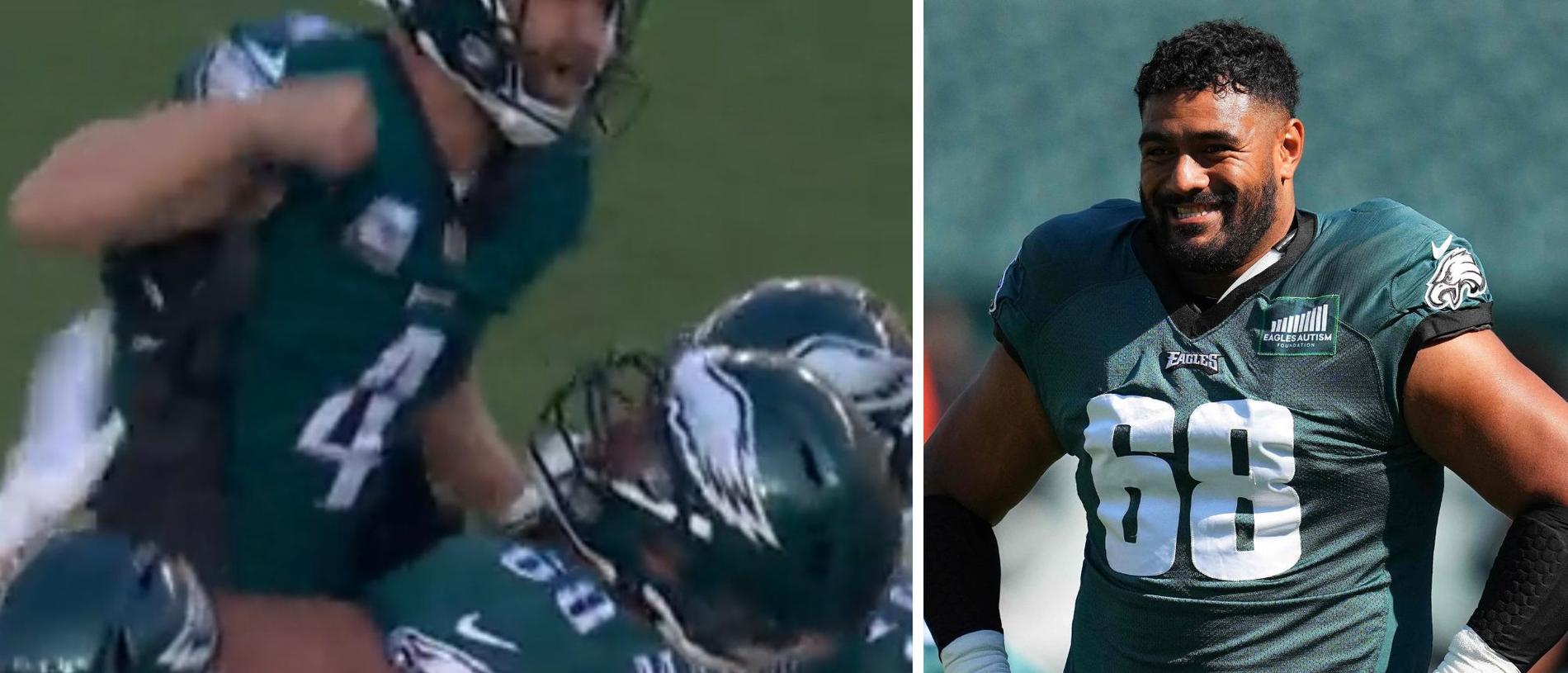 NFL 2023: Philadelphia Eagles Jordan Mailata lifts teammate like he weighs  nothing