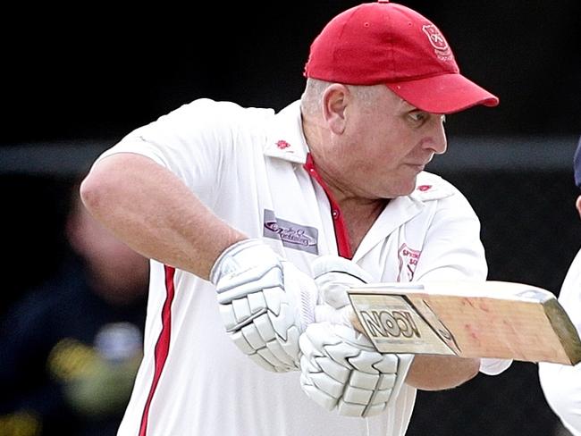 Photo: Hamish BlairCraig Slocombe of Springvale South batting during his unbeaten century during the DDCA grand final between Springvale South and Parkfield played at Keysborough Reserve on Saturday, March 22, 2014 in St Kilda, Australia.