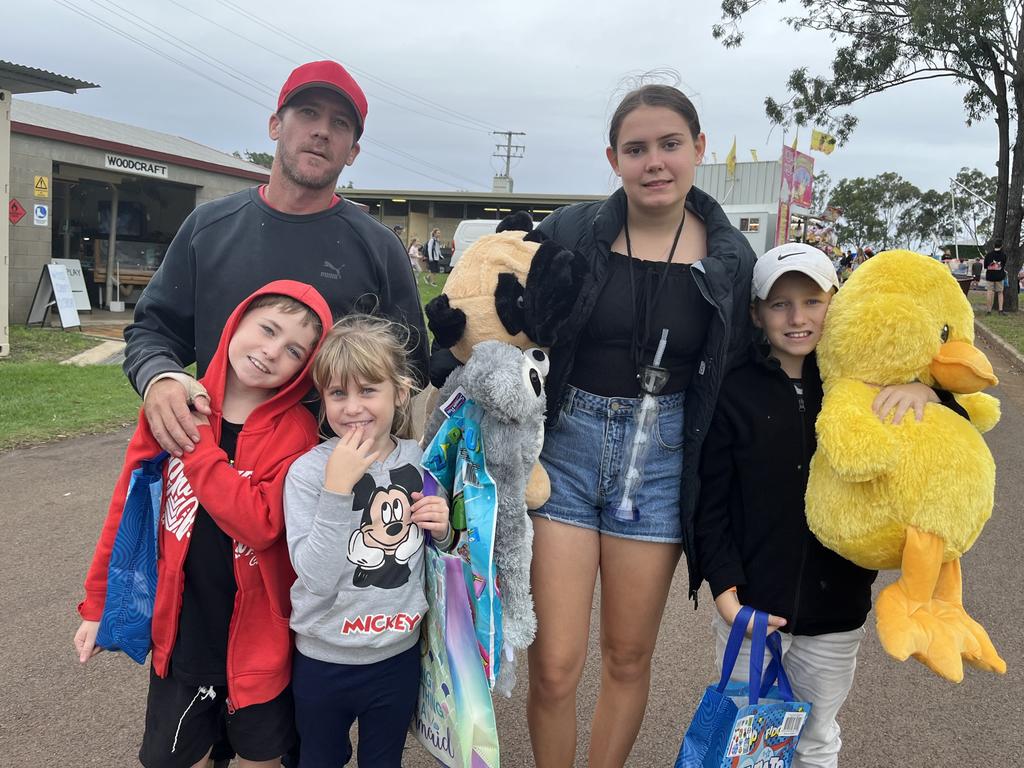 A family having a blast at the Fraser Coast Show.