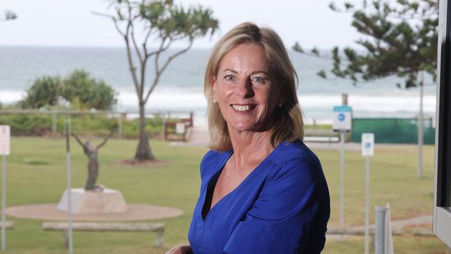 Moncrieff MP Angie Bell at Mermaid Beach SLSC talks about the lead up to the Federal Election and new competition from independents. Picture Glenn Hampson