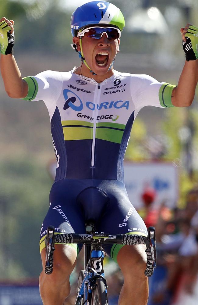 Orica-GreenEdge's Caleb Ewan wins Stage 5 of the Vuelta Espana.