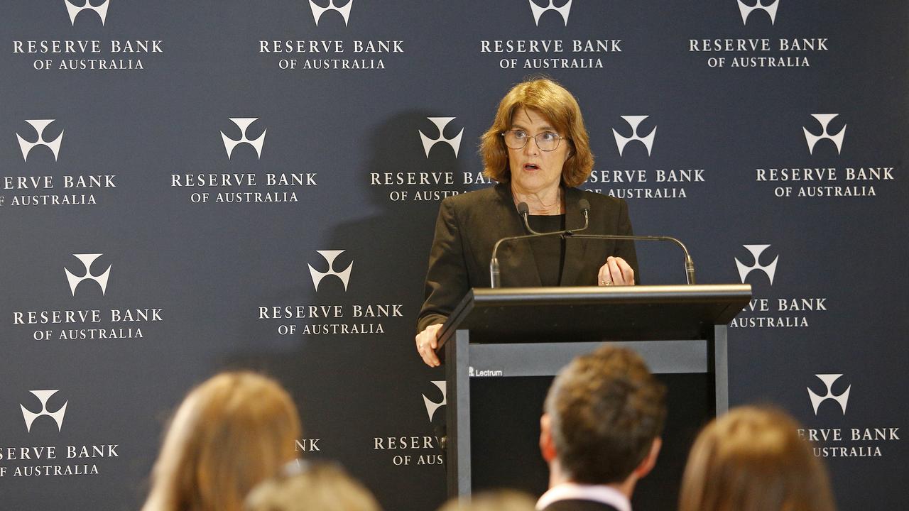 Reserve Bank governor Michele Bullock at a media conference on Tuesday. Picture: John Appleyard/NewsWire