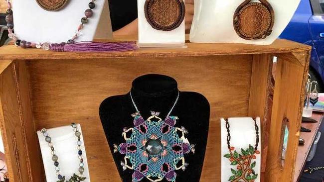 Pieces in Carmen&#39;s Wearable Art stall at Fishermans Road Markets, Maroochydore. Picture: Contributed