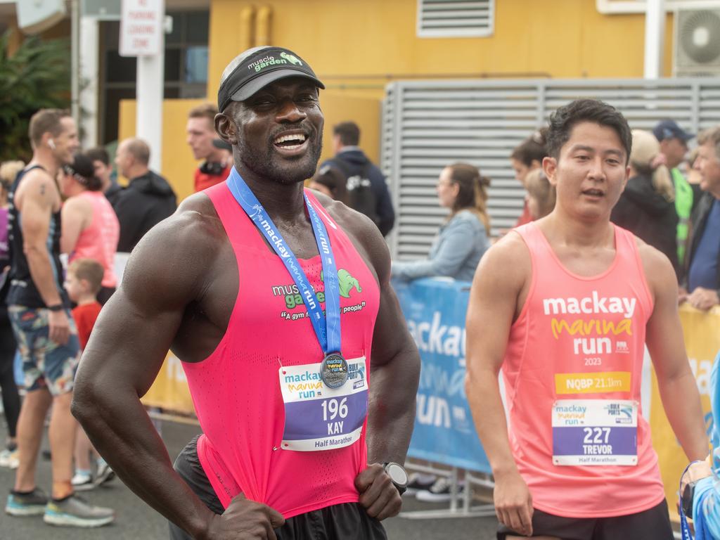 Kay Nyenuh and Toshinari Shiga at Mackay Marina Run Sunday 4 June 2023 Picture: Michaela Harlow