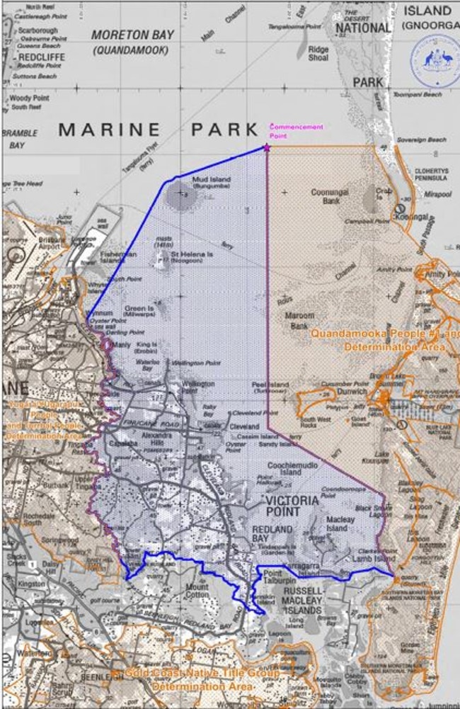 The Native Title claim covers large areas of Brisbane.