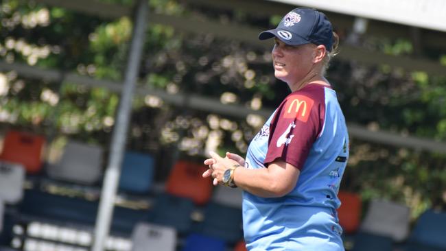 CQ Capras women go through their paces in a trial match against the clubâ€™s under-19s at Browne Park on Saturday, February 12, 2022.