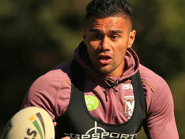 Frank Winterstein during Manly Sea Eagles training at the Sydney Academy of Sport, Narrabeen, pic Mark Evans