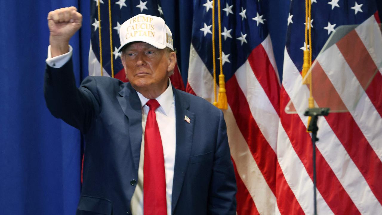 Donald Trump at a rally in Iowa on Sunday. Picture: Scott Olson/Getty Images/AFP