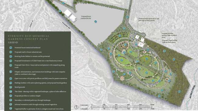 Concept plan for Eternity Eco-Memorial Garden in New Chum. Picture: Lat Studios/Mewing Planning Consultants