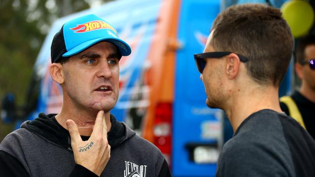 Matt Mingay with V8 supercars driver Tim Slade Photo: David Clark