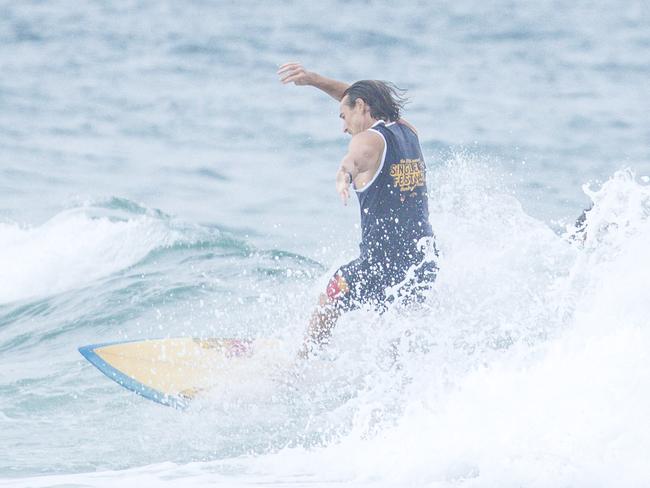 Early Saturday heats of The Burleigh Heads Boardriders Single Fin Festival. Picture: Glenn Campbell