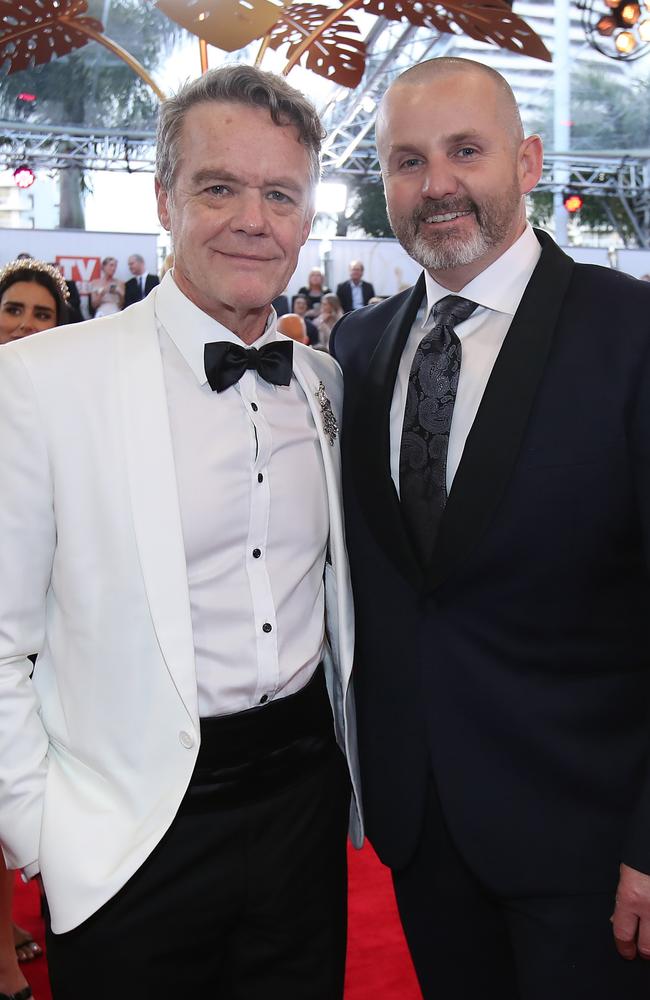 Dennis and co-star Ryan Moloney at the Logies earlier this month. Picture: Getty Images