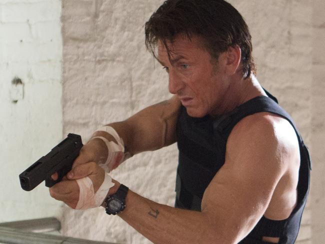 Sean Penn in a scene from film The Gunman