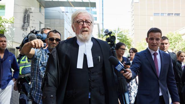 Cardinal George Pell's lawyer Robert Richter QC leaves the County Court in Melbourne, Australia, Wednesday, February 27, 2019. Cardinal Pell, once the third most powerful man in the Vatican and Australia's most senior Catholic, has been found guilty of child sexual abuse after a trial in Melbourne. (AAP Image/Erik Anderson) NO ARCHIVING