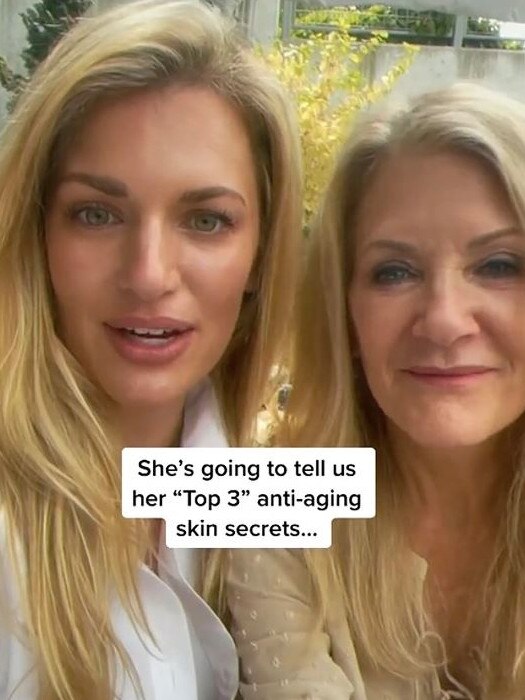 Beauty influencer Brittany Allyn revealed her aunt’s simple skincare tricks that help the 70-year-old look years younger. Picture: TikTok/@thirtywaves