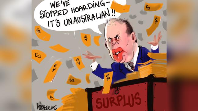 Treasurer Josh Frydenberg. Cartoon: Eric Lobbecke