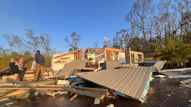 Glenn Davidson at his Upper Coomera house which was demolished by the Christmas Day storm. Picture: Keith Woods.