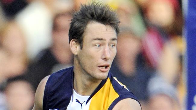 SPORT   07-06-09   AFL Football at Subiaco Oval in Perth   West Coast Eagles v Geelong Cats   Eagle Adam Hunter . PICTURE : JACKSON FLINDELL .