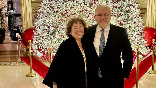 Ambassador of Australia to the United States, Kevin Rudd, with wife Therese, in Washington DC. Picture: Twitter