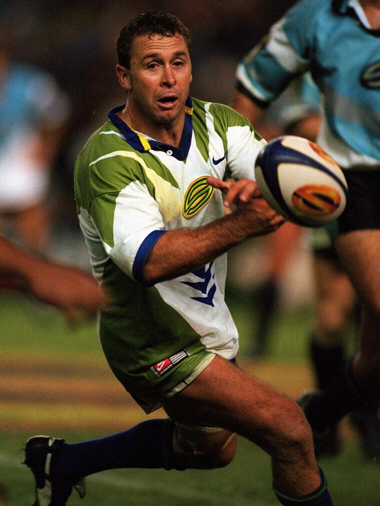 Raiders great Ricky Stuart playing in the Super League.