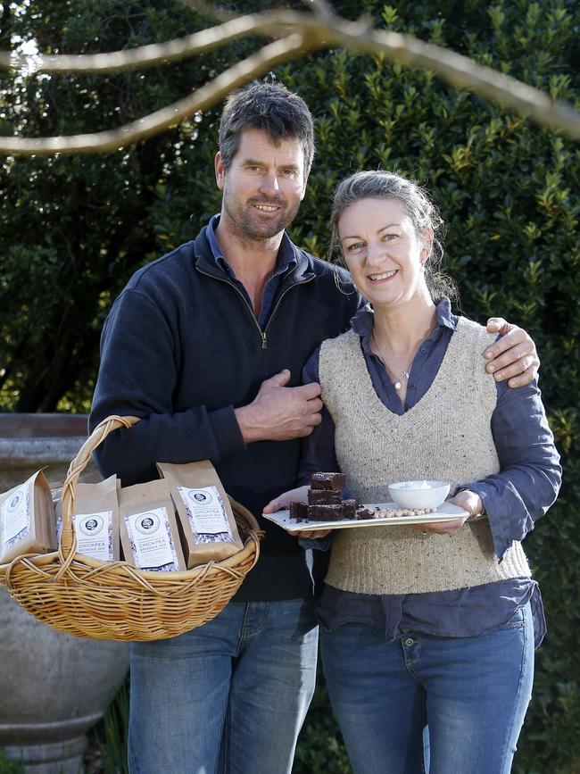 Ready to serve: Claire and David Morgan are giving customers a taste of the food produced by growers such as Dominique and Campbell Matthews.