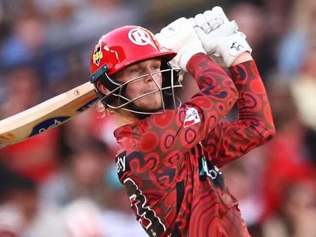 MELBOURNE, AUSTRALIA - JANUARY 18: Jake Fraser-McGurk of the Renegades bats during the BBL match between Melbourne Renegades and Brisbane Heat at Marvel Stadium, on January 18, 2025, in Melbourne, Australia. (Photo by Mike Owen/Getty Images)