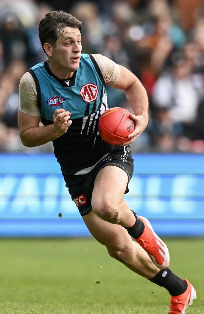 Zak Butters was one of Port’s only strong performers against the Brisbane Lions on the weekend. Picture: Mark Brake/Getty Images