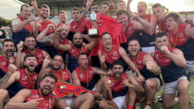 Eastern Park celebrates after upsetting Salisbury. Picture: Eastern Park Football Club