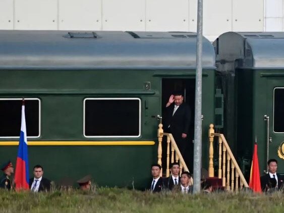 Kim Jong-un heads back to North Korea on his armoured train after a meeting with Vladimir Putin. Picture: Supplied