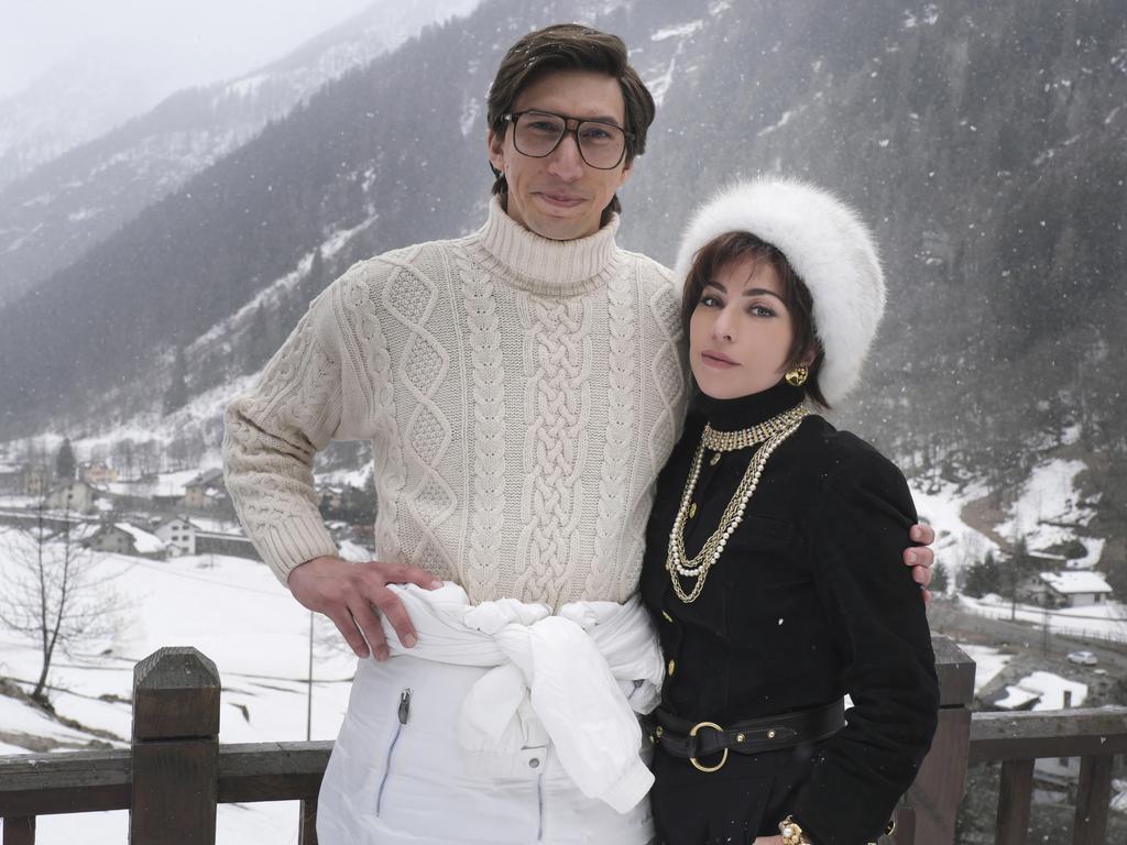 Adam Driver as Maurizio Gucci and Lady Gaga as Patrizia Reggiani.