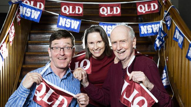 State of Origin: The Musical! Premiere, Princess Theatre Woolloongabba. Peter Spriggins with Helen and Hugh Lunn. 30.11.2019 - Picture: Renae Droop/RDW Photography