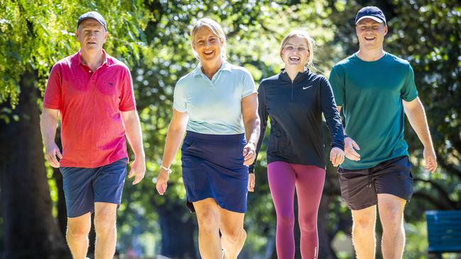 Bayside is one of eight VIC regions on the list of Australia's healthiest LGAs. The Gregson family enjoy staying active. Cameron, Tracy, Josi and Mackenzie. Picture: Jake Nowakowski