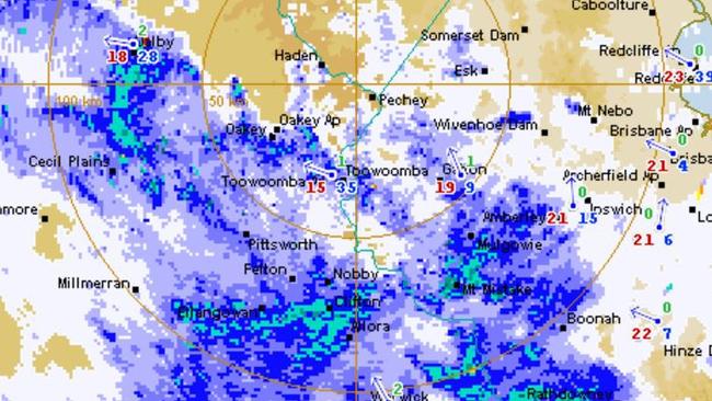 Widespread showers are expected to continue throughout Wednesday across the Darling Downs and South West. Photo: BoM