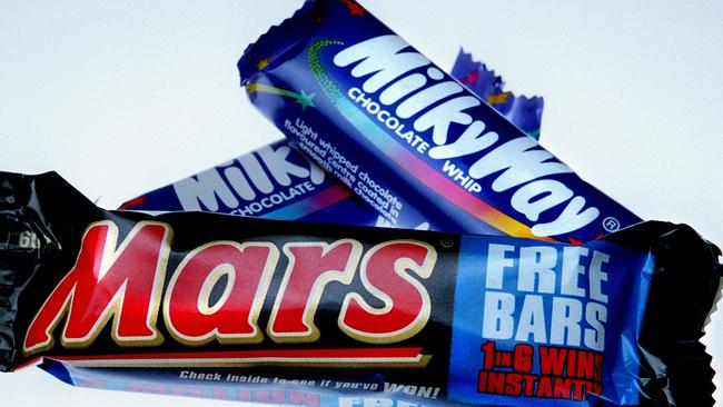 Mars and Milky Way bars are now being produced in smaller sizes for their snack-sized value bags. File picture.