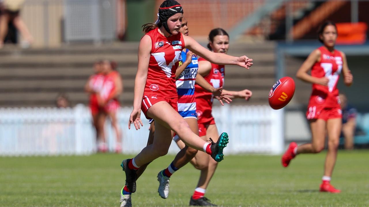 Caitlin Hardin in SANFLW action for North Adelaide. Picture: North Adelaide Football Club